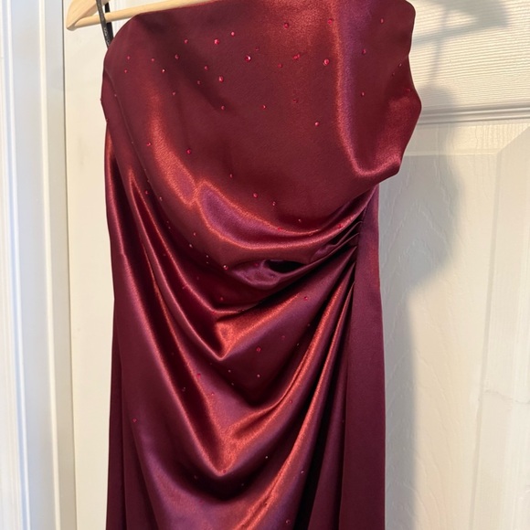Like New Vintage Jessica McClintock Long Strapless Draped Evening Dress - Picture 3 of 6